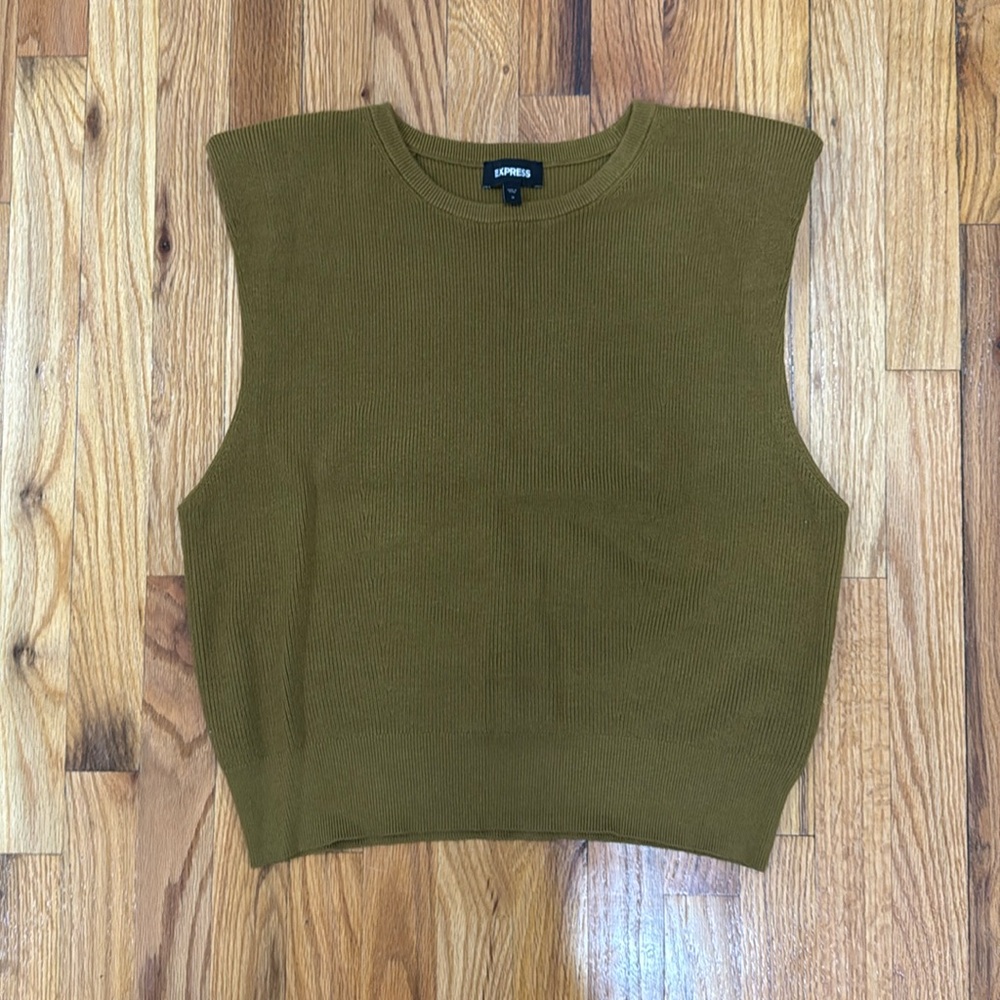 Olive Green Sleeveless Sweater
